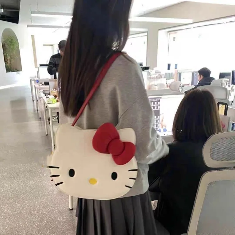 Kawaii HelloKitty Backpack Cute Cartoon Character Sweet School Bag Student Large Capacity Backpack Commuting Bag Holiday Gift