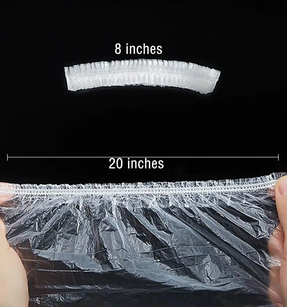 200 Pcs Elastic Food Covers, Stretchable Clear Plastic Plate Lids with Unique Striped Pattern, Reusable Bowl Covers for Home Use