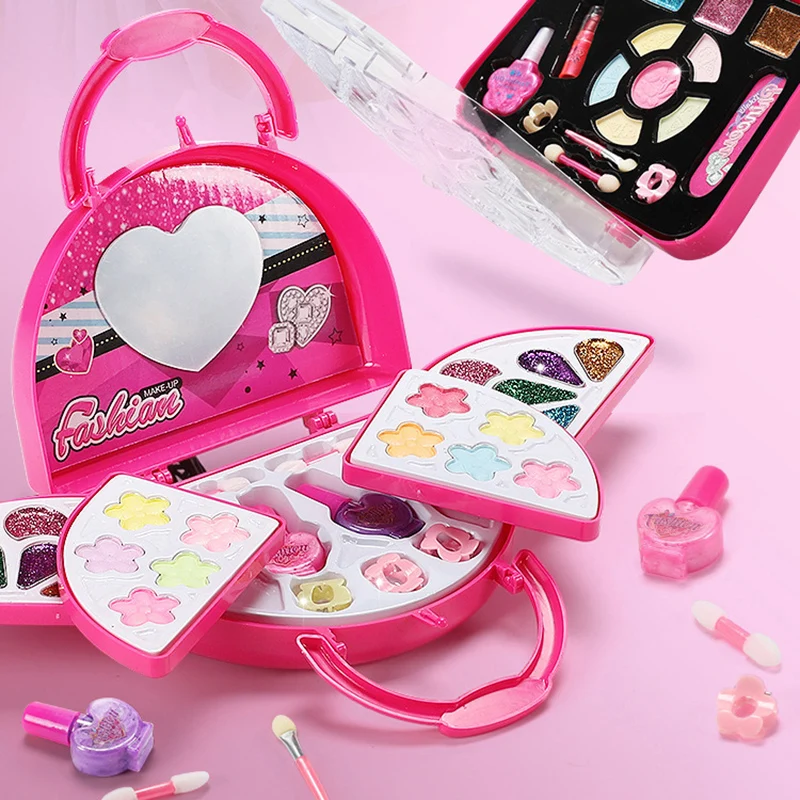 Fashion Kids Cosmetics Makeup Set Girls Pretend Play Safety Beauty Makeup Cosmetic Bag Handbag Kids Party Toys Gift Sets