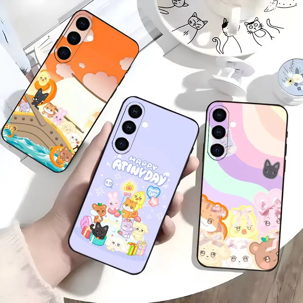 

A-ANITEEZ Cute Phone Case For Samsung Galaxy A73,A72,A71,A70,A53,A52,A51,Soft Silicone Black Cover