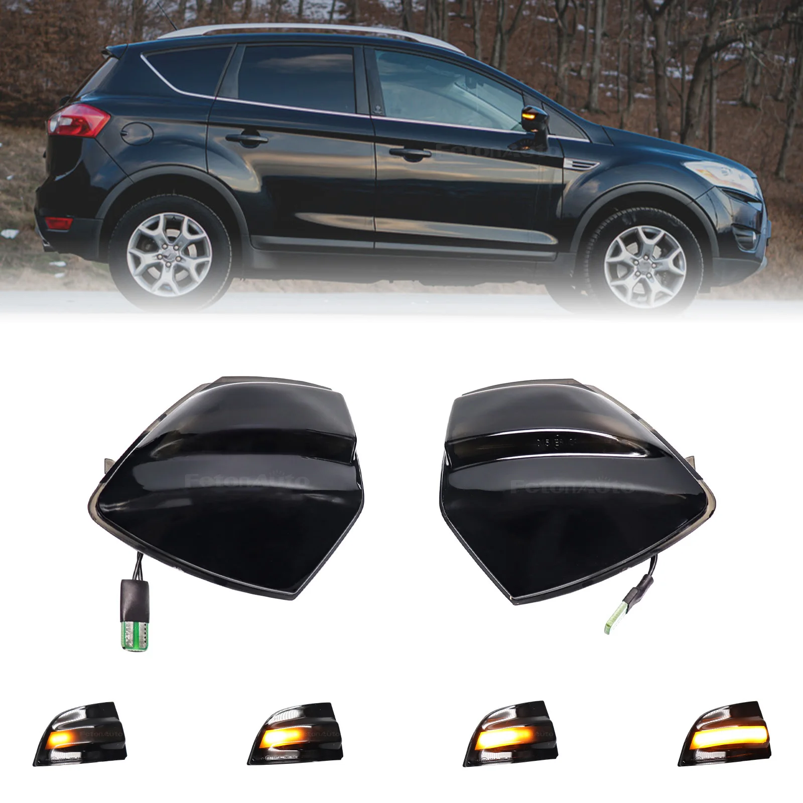

For Ford S-MAX 2007-2014 Kuga C394 C-MAX LED Dynamic Turn Signals Side Marker Lights Sequential Turn Indicators