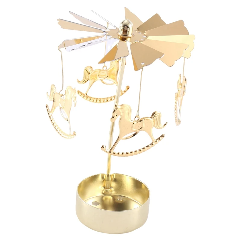 

2PCS Gold Metal Candle Holders Room Decoration Rotating Candle Holders Gold Hot Rotating Candle Holders Ornaments