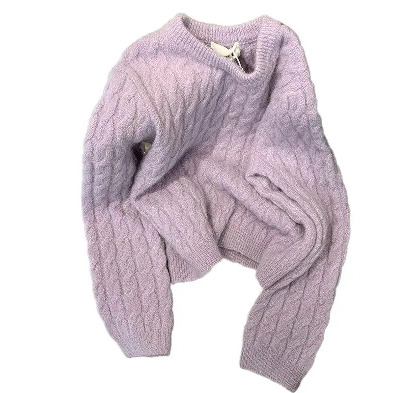 2022 nuovo arrivo autunno donna allentato Casual o-collo manica lunga Pullover tutto-abbinato dolce carino cotone lavorato a maglia maglioni P946