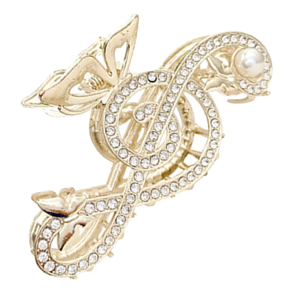 

Musical Note Hairpin Claw Clip Rhinestone Unique Accessories Hairclip Notes Women Styling Thick Thin Hair Jaw Clips Practical