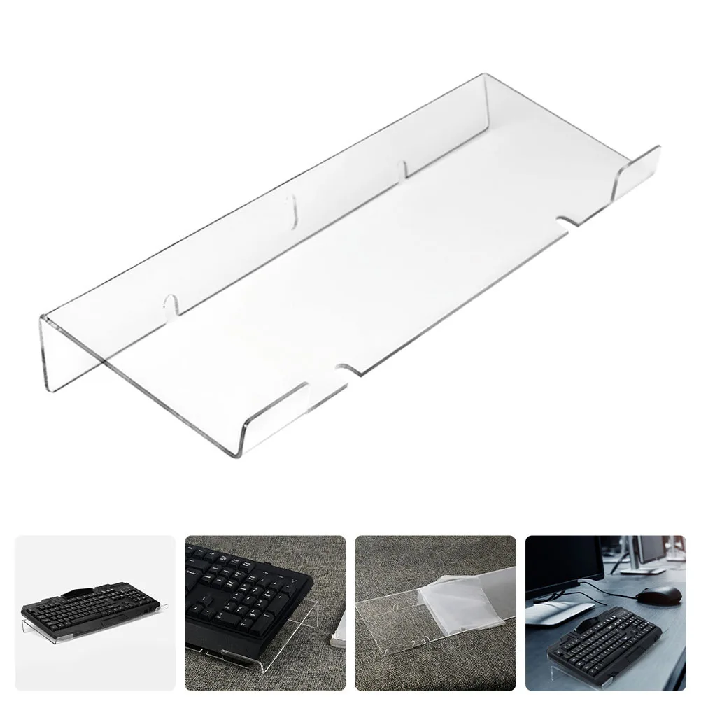 Dudukan Keyboard Akrilik Permukaan Halus Kuat Penyangga Keyboard Ergonomis yang Dapat Dimiringkan dan Ditinggikan untuk Perlengkapan Komputer Kantor dan Gaming