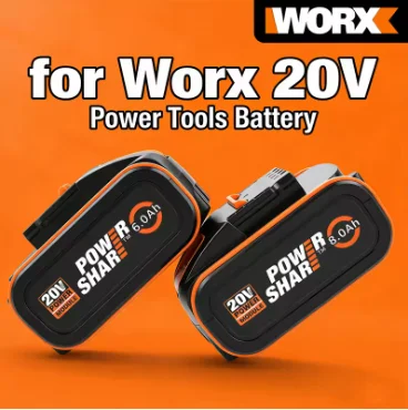 Genuine WORX 20V 6.0Ah Lithium Battery Rechargeable WA3553 WA3551 WA3553.1 WA3570 for All WORX Electric and Garden Tools