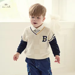 Dave Bella Kid Boys Long-Sleeved T-Shirt Children's Top Boys Polo Shirt Spring Autumn Children's School Clothes DB3241636