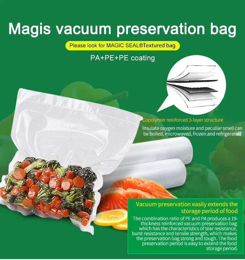 Vacuum Bag Kitchen Food Vacuum Bag Storage Bags For Vacuum Sealer Packaging Rolls Food Fresh Saver 12/15/20/25/30cm*500cm