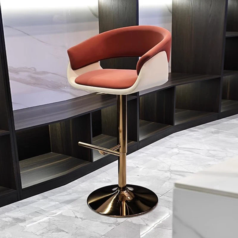 

Minimally Designed Bar Chair Italian Luxury Frosted Cloth Bar Chair Household Stainless Steel High Stool Front Desk Island Stuhl