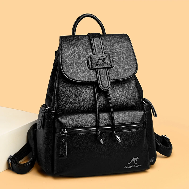 High quality Large Capacity Ladies anti-theft Backpack Mommy Bag Double Shoulder Bag PU Material Soft Waterproof schoolbag