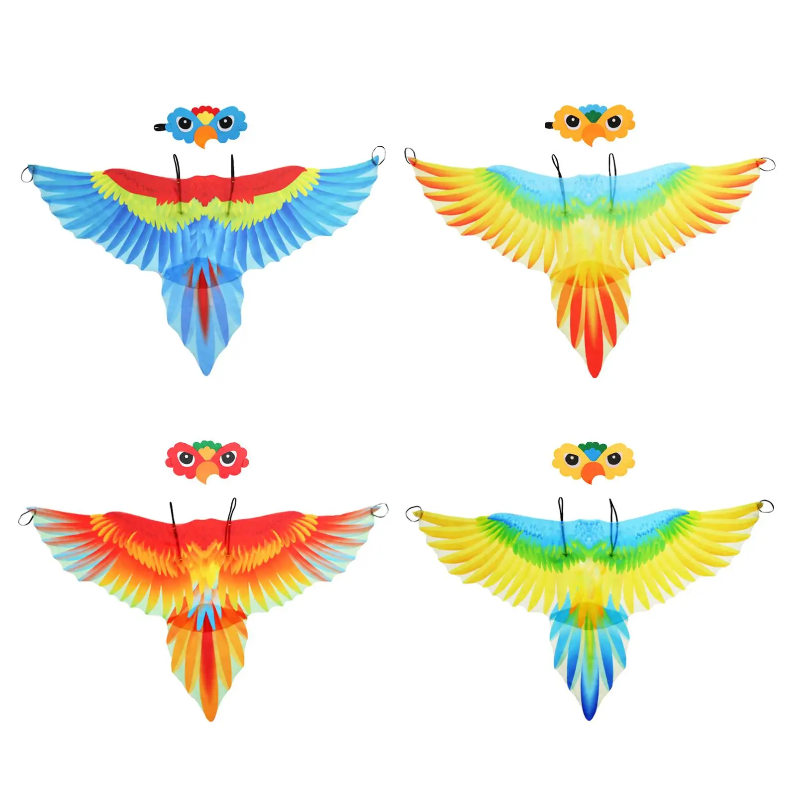 Kids Bird Kostuum Set En Masker Papegaai Vleugels Cape Dress Up Sjaal Mantel Voor Kinderdag Festival Maskerade Feest Jongens Meisjes