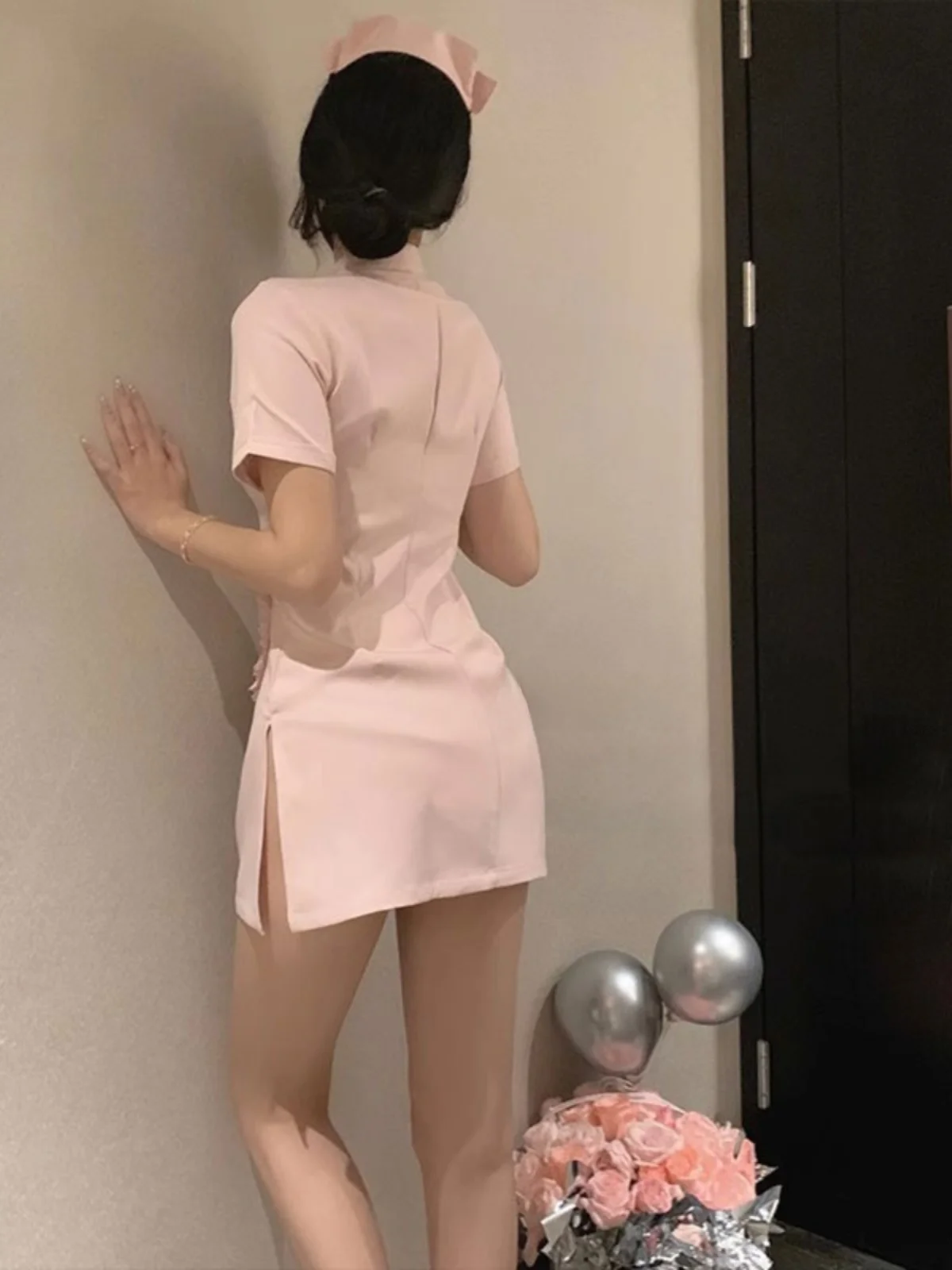 

Сексуальная одежда для ролевых игр с цветочным принтом больших размеров для косплея, милая женская домашняя одежда ort Dr, V-ne ort Sve Four Seasons