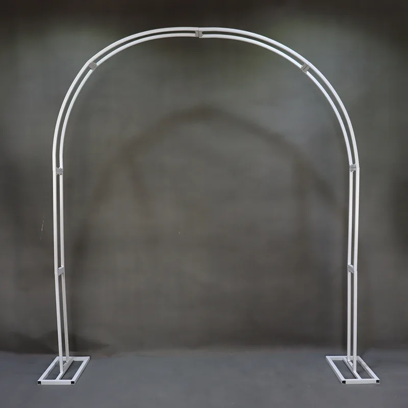 New wedding arch background frame double tube curved arch stage wrought ironarch outdoor wedding arrangement flower stand
