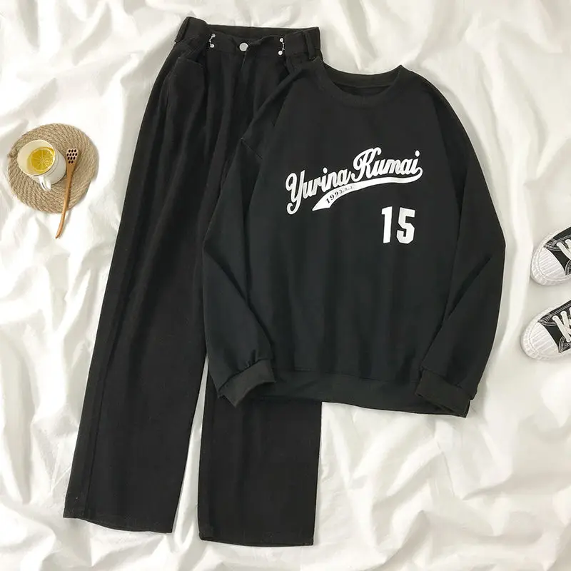 Women Autumn High Waist Jeans Vintage Casual Adjustable Wide Leg Pants Spring Female Fashion New Design Loose Trousers Straight