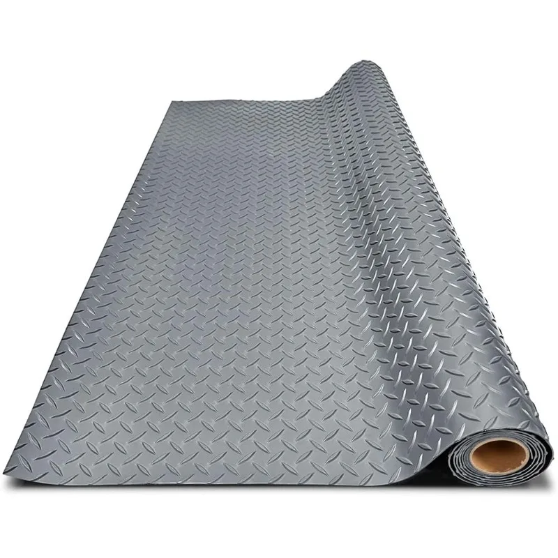 Gray PVC Floor Roll Thickened Garage Floor Mat, Heavy-duty Parking Mat Waterproof and Anti Slip Floor Protector