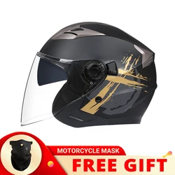 3/4 Vintage Open Motorcyle Helmet Female Men Sportr Capacete Outdoor Riding Safety Casco Four Seasons Profession De Moto Helmet