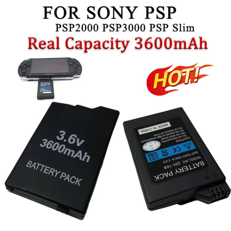 

Psp S360 S110 Battery 3.6V 3600mAh for Sony Psp3000 Psp2000 PSP 2000 3000 2001 3004 Portable Console Batteries Replacement