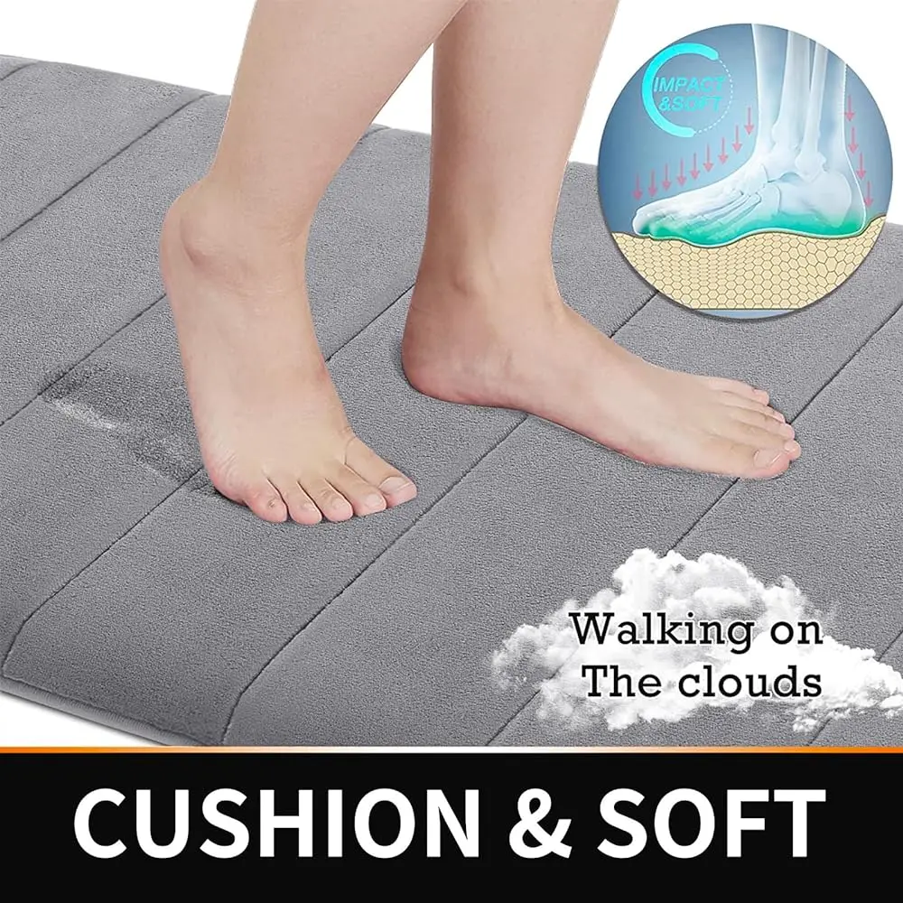 3 Mount/Set Bathroom Mat Non-slip Toilet Carpet Absorption Washable Bath Rug Bathtub Shower Rug Entrance Door Laundry Kitchen