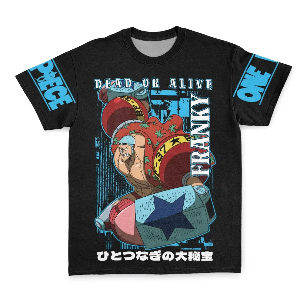 T-shirt Bandai « Iron Man » Franky Dead or Alive One Piece Anime imprimé pour adultes et enfants, streetwear, été, séchage rapide, doux et léger