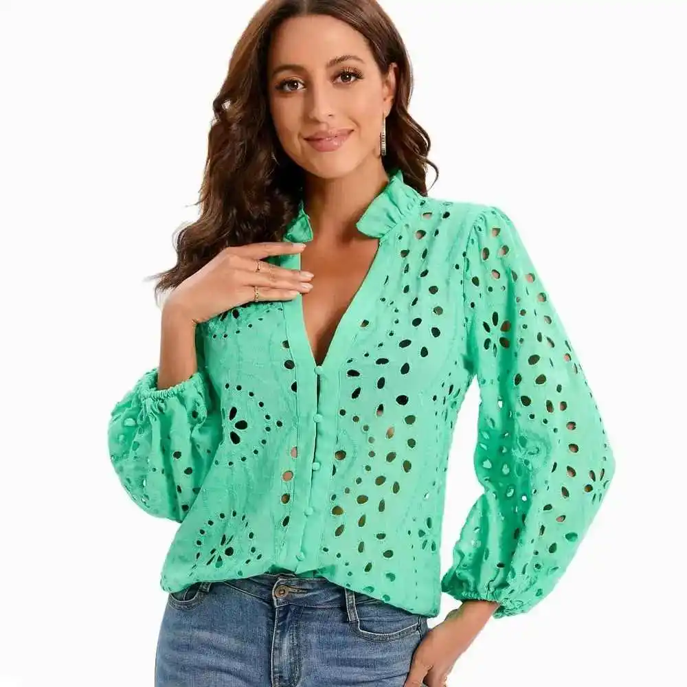 

Loose Fit Pure Color Stand up Collar Top Women's Street Sle irt Long Sve Knot Warm Cotton Polyester Blend