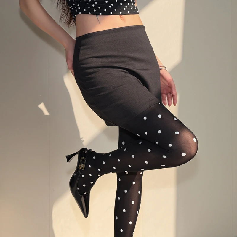Y2K Polka Dot Strumpfhosen für Damen mit Punktemuster 2026 Sommer 30D Ultradünne Transparente Spicy Girl Durchsichtige Strumpfhose – Detail 4