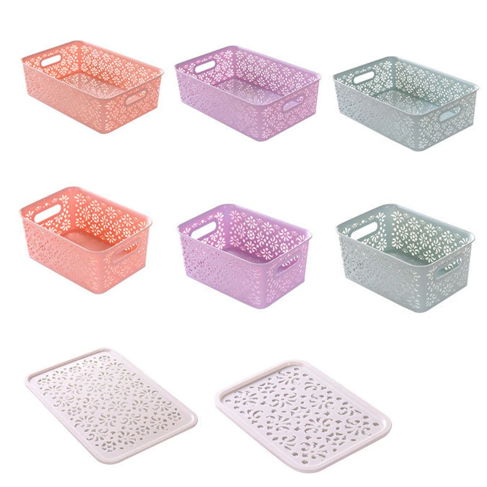 

Organizer Underwear Storage Box Bins for Shelves Flat with Lids Porch Pink Lidded Plastic