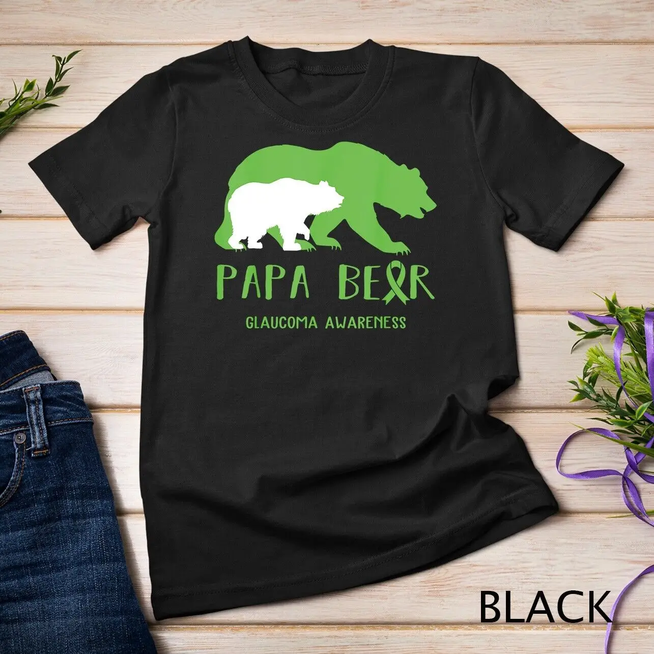 Papa Bear Glaucoma Awareness Shirt Unisex T-shirt