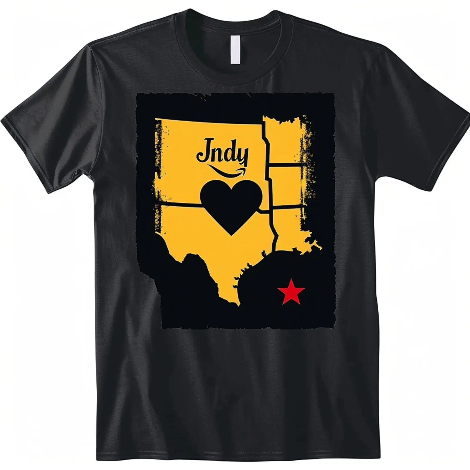 Indiana Love Heart Black T Shirt Perfect for Home Game Support