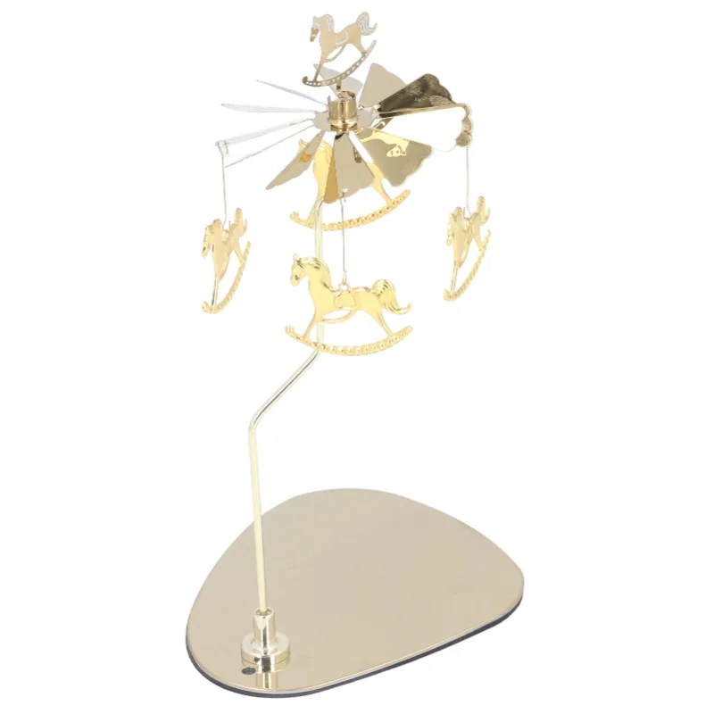 Candle Holder Round Triangle Tray Romantic European Style Stainless Steel Rotating Aromatherapy Wind Chime Candle Holder