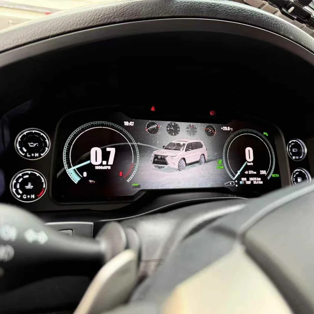 Atualize a cabine virtual do cluster de instrumentos digitais do painel do velocímetro Linux de 12,3 polegadas