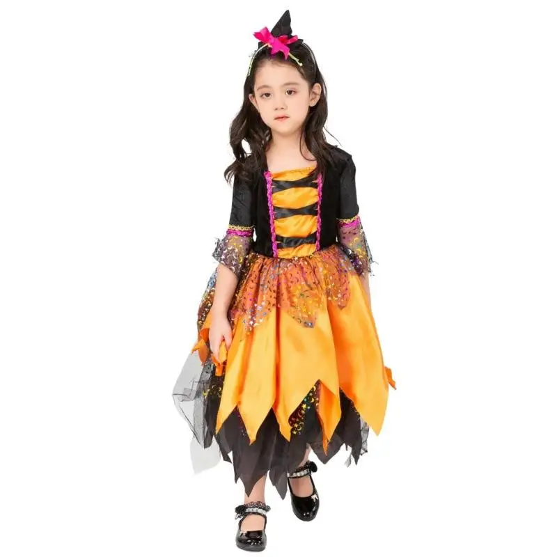 طقم زي تنكري للسيدات بتصميم مجوف لشخصية الساحرة لعيد الهالوين، ملابس أطفال لعيد الهالوين بتصميم مجوف، طقم ملابس للعب الأدوار #4