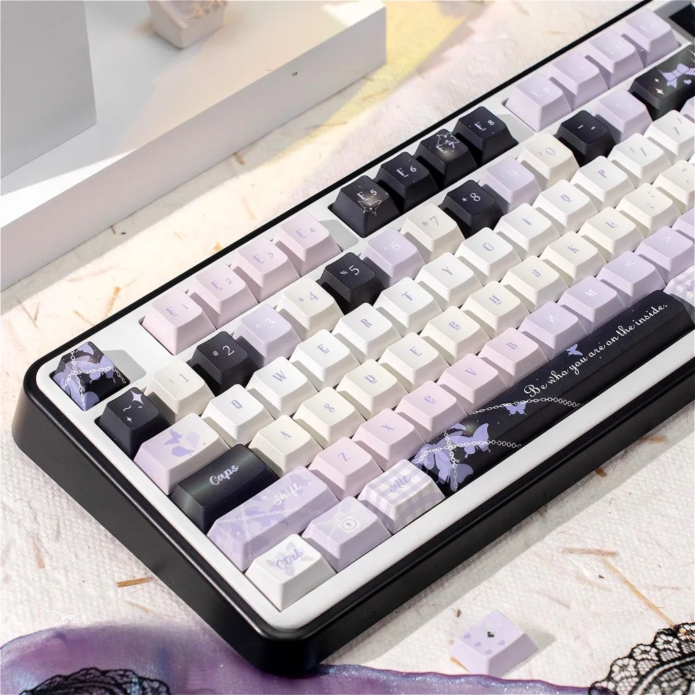 

Butterfly Imprint PBT Сублимационная, фиолетовая, механическая клавиатура 61/68/75/87/108 клавиш
