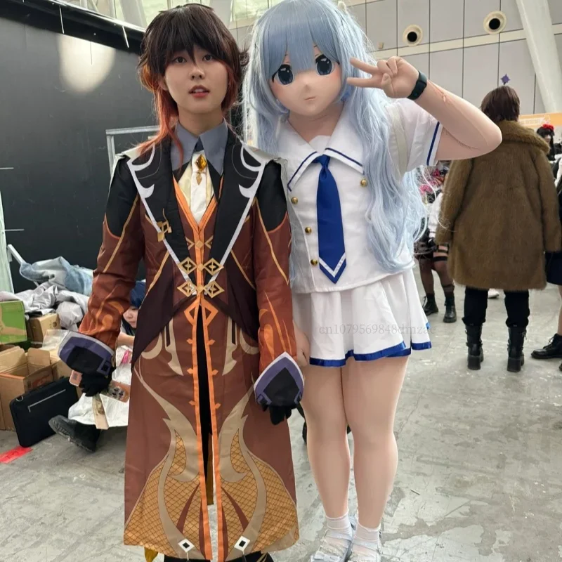 Genshin Impact Zhongli Cospaly Full Uniform Cosplay Anime Costume for Men's Performance Is Used in Diffuse Exhibition Party