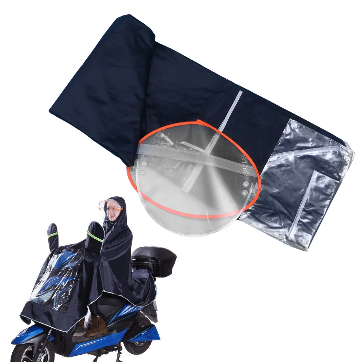 

Durable Thicken Waterproof Raincoat for Electric Bike Motorcycle Cycling Poncho Oxford Fabric Foldable Design Adults