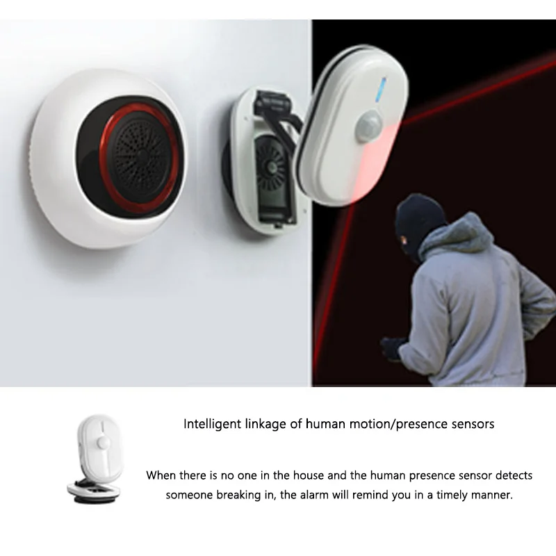 Home Tuya Smart Anti-theft Horn USB/Battery Powered Zigbee Wireless Audible and Visual Alarm Large Decibel Security Monitoring