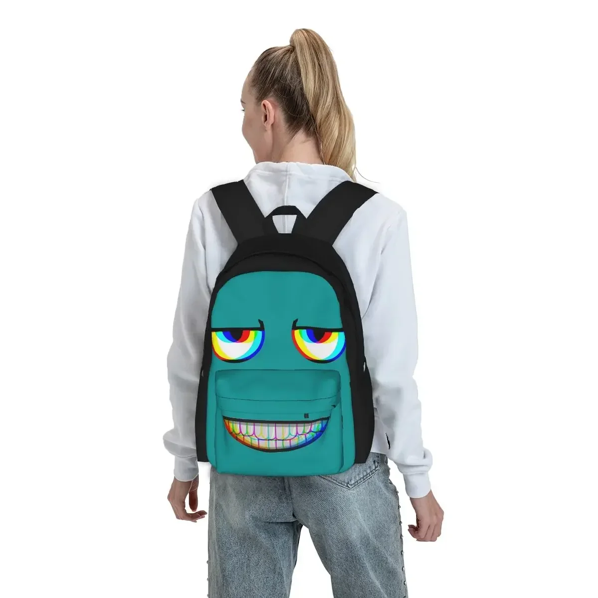 Aphex Twin Parody Trippy Face Essential Backpacks Boys Girls Bookbag Children School Bags Rucksack Laptop Rucksack Shoulder Bag