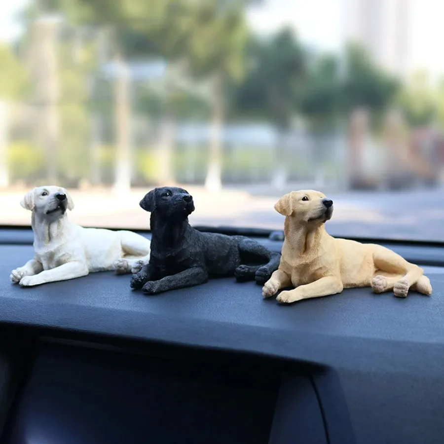 Creative Decor Labrador Dog Art Sculpture Simulated Animal Model Collection Figurines Miniatures Resin Craft Home Decoration