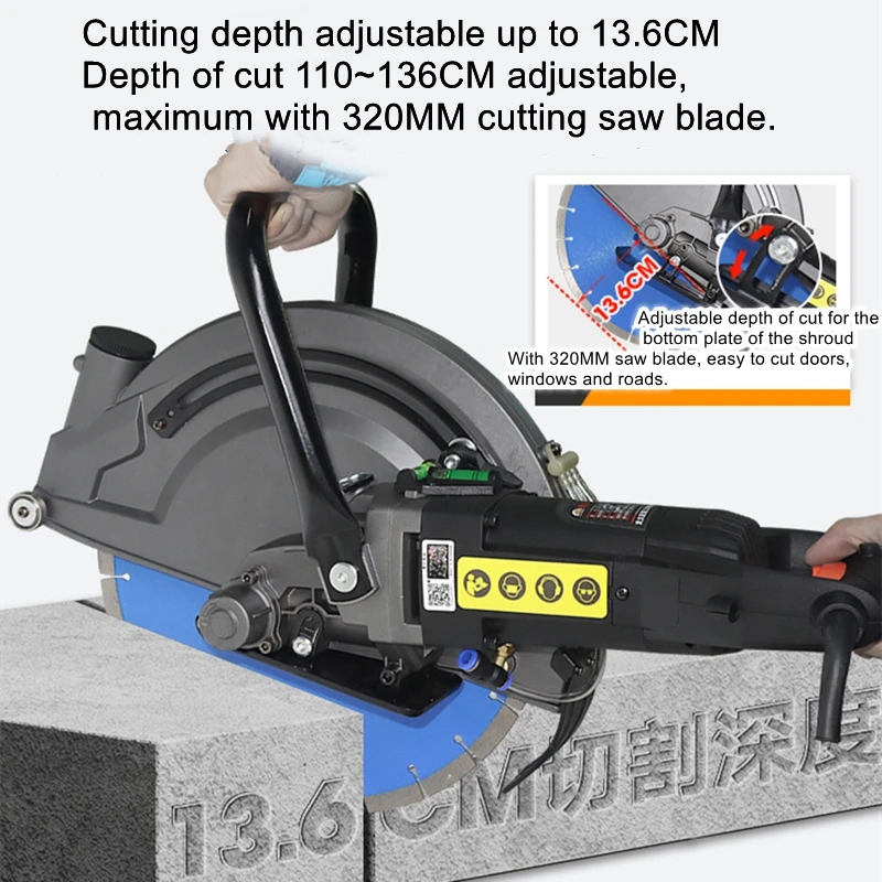 Dustless cutting and slotting machine mixed soil multifunctional high power plumbing road door and window cutting machine