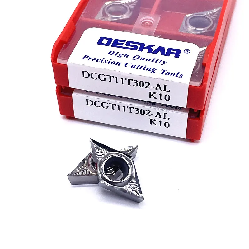 DCGT11T302-AL k10 dcgt11t304 al k10 dcgt11t308 al k10 deskar 100% torno de lâminas de torneamento originais para alumínio