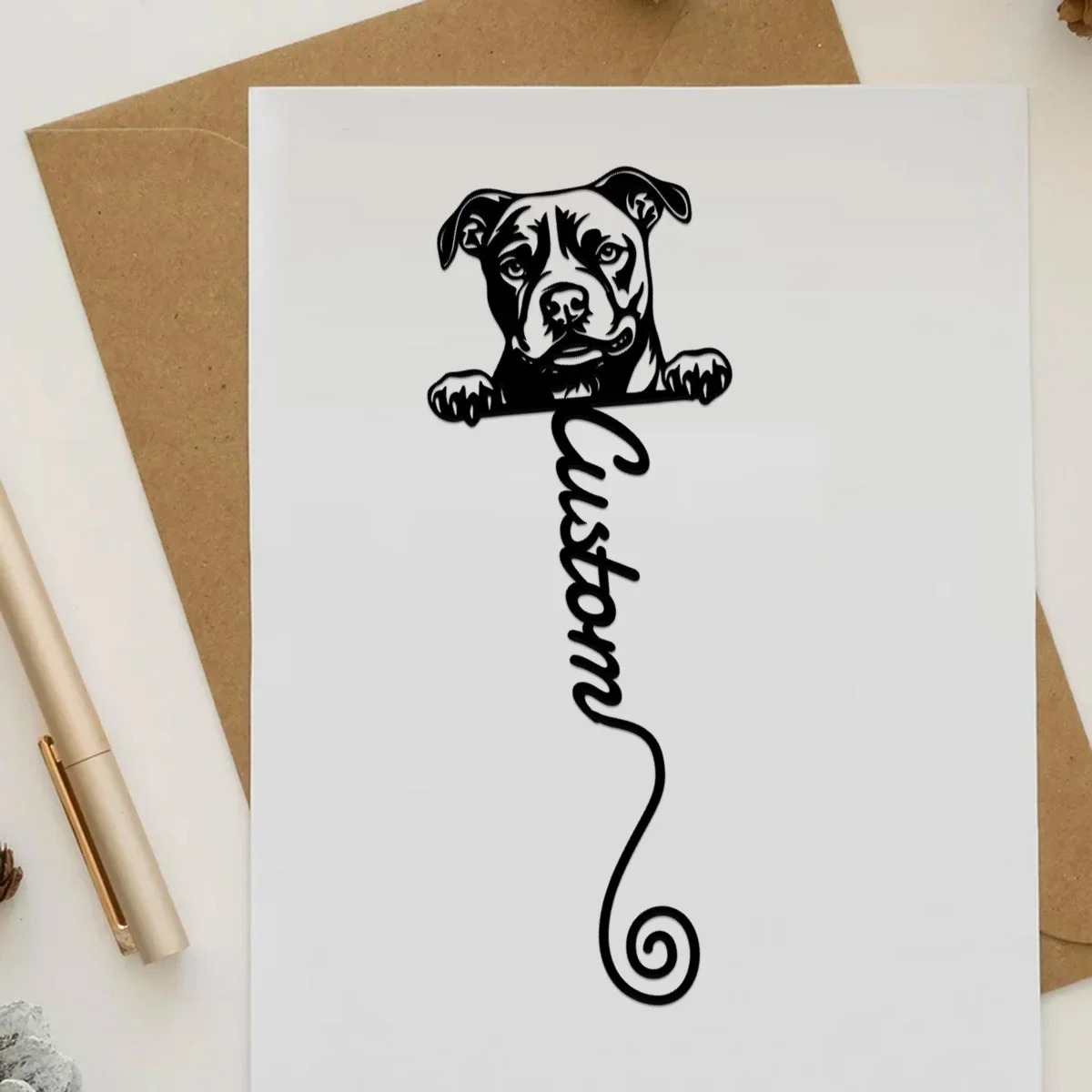 Custom Bookmark, Book Lover Gift, Mature American Staffordshire Terrier Bookmark, Back To School Gift, Teacher Gift