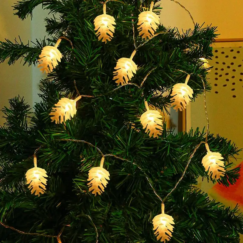 2/3meters Pine Cone LED String Lights Outdoor LED Lights Flexible Decorative Lights For Christmas Tree Door Window