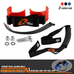 Correa de sujeción para motocicleta, Kit de rescate con cinturón, accesorios para Enduro Racing Pit Dirt Bike, correa de tracción Universal para guardabarros