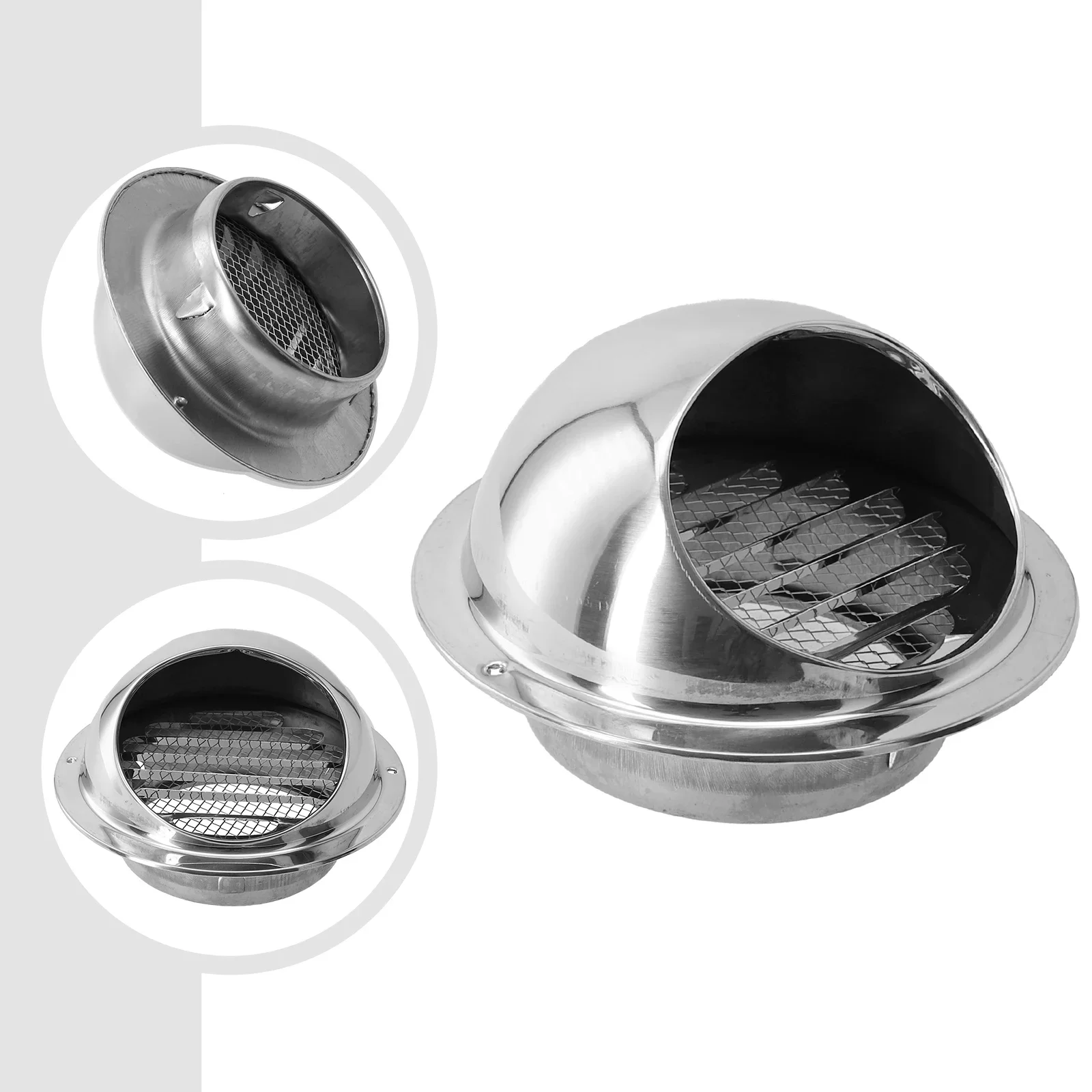 Stainless Steel Air Vent Cap Ducting Ventilation Wall Ceiling Exhaust Grille Cover Heating Cooling Fresh Air Vents Outlet Cap