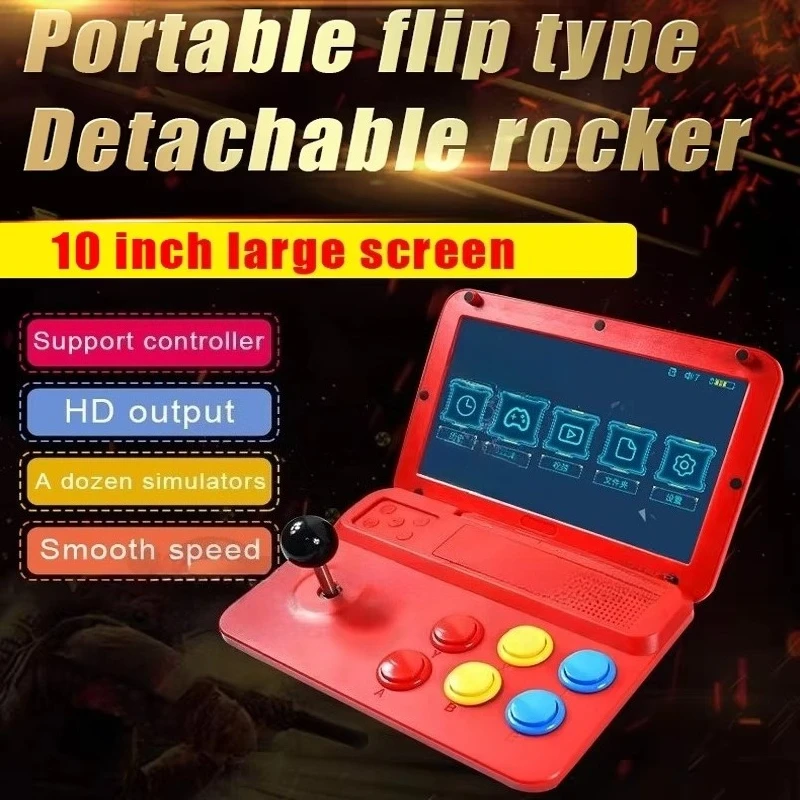 2025 New Powkiddy A13 Video Game Console 10 Inch Large Screen Detachable Joystick HD Output Mini Arcade Retro Game Players