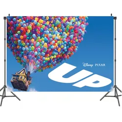 Disney Pixar movie UP Theme Backdrop Birthday Suppliy Party Banner Kid Faovr Cartoon Carl Feiwu Decor Background Photography