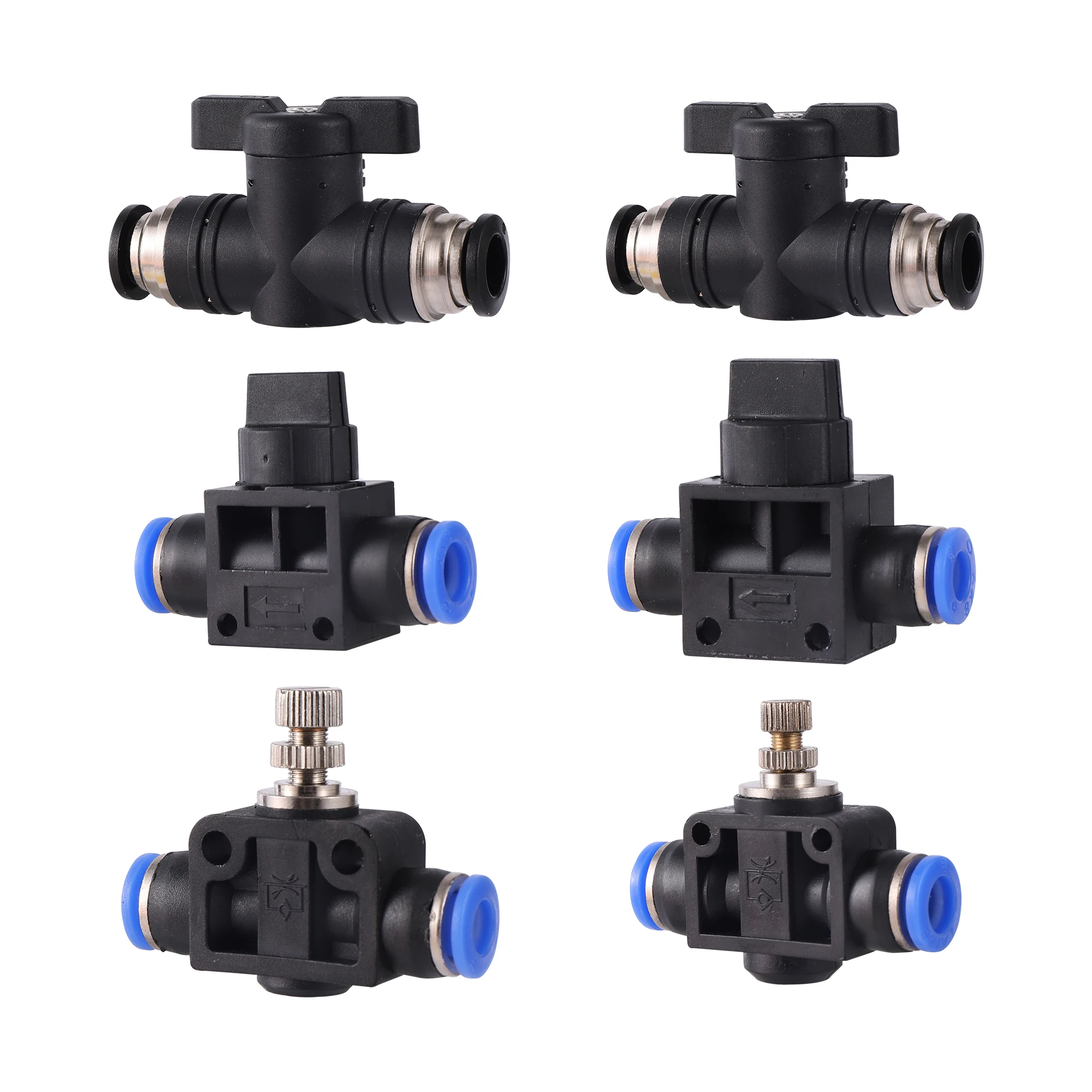 HVFF LSA BUC Fitting 4mm 6mm 8mm 10mm 12mm Pneumatic Push In Quick Joint Connector Hand Valve To Turn Switch Manual Ball 1 Pc