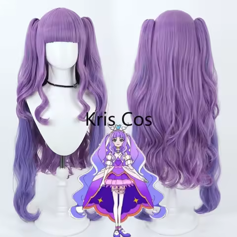 Cure Majesty Hirogaru Sky! Pretty Cosplay Wig Props Purple Double Braid Hair Anime Accessory Halloween Christmas Carnival