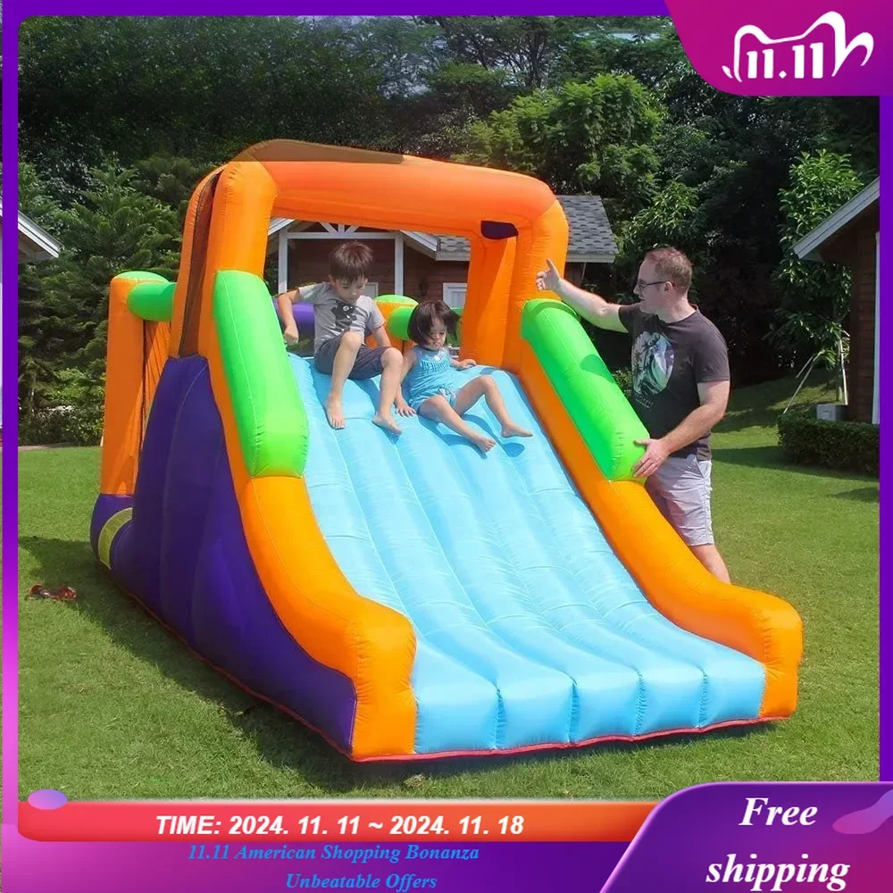 Bounce House with Slide Inflatable Durable Sewn Jumper Castle Bouncy House for Kids Outdoor Indoor