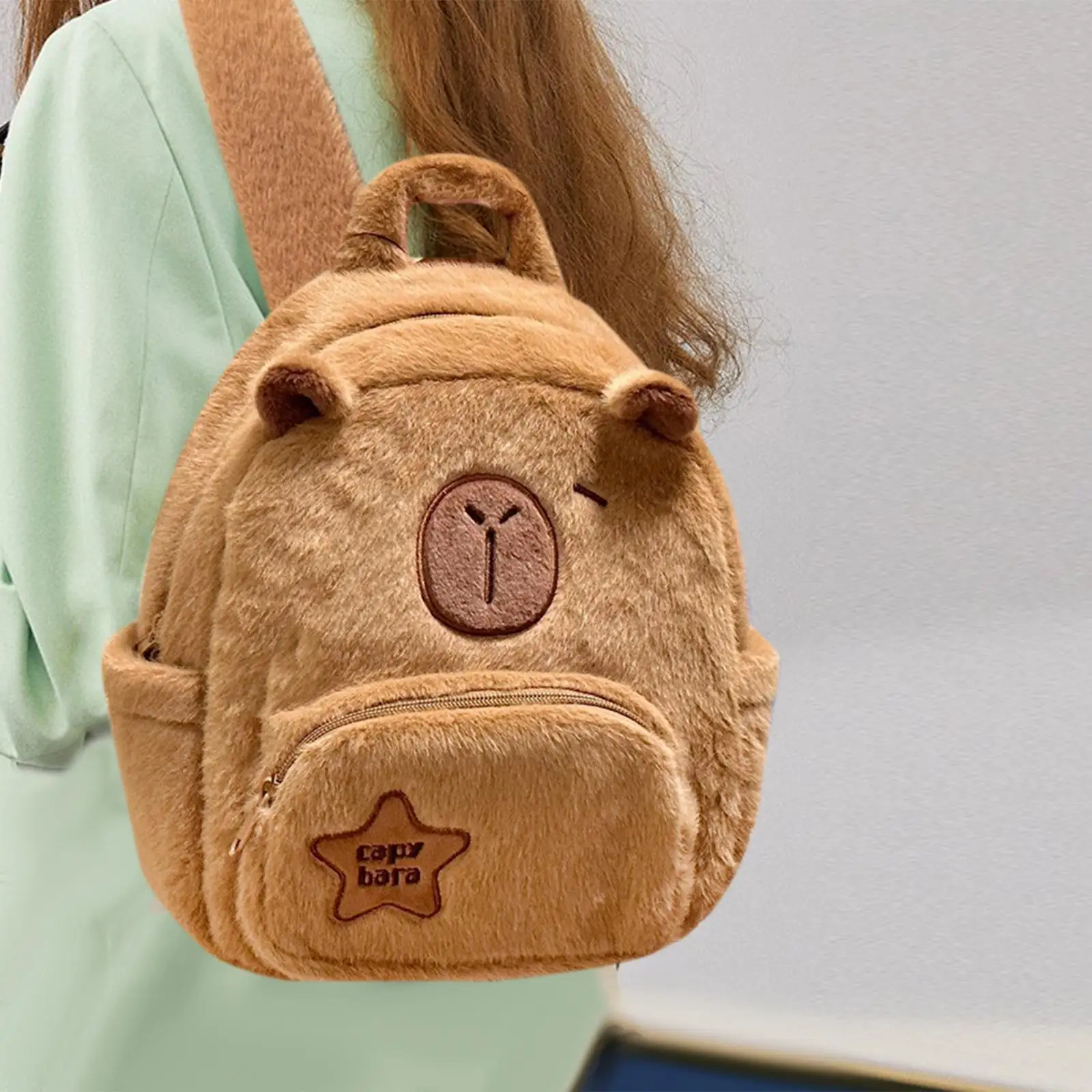 Capybara Plush Backpack Fashion Cute Rucksack Travel Backpack Cartoon School Bag Bookbag for Student Women Adults College Girls