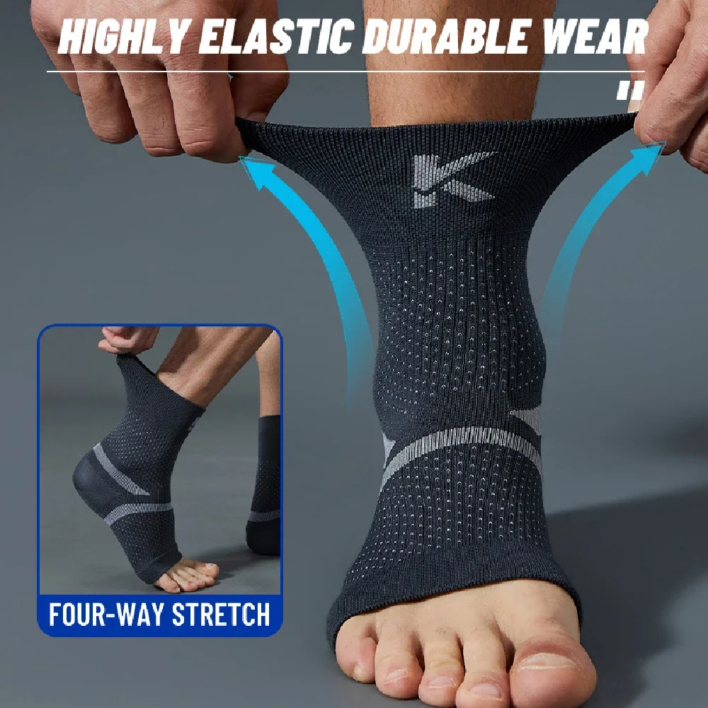 1 Pair Compression Ankle Support Stabilizer Sock, Elastic Ankle Brace Sleeve for Plantar Fasciitis, Achilles Tendonitis & Sports